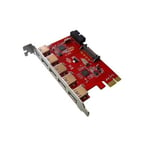 Carte Contrôleur USB 3.0 Sur Port PCI-E - VIA VLI VL805 - 5 Ports USB3 type A + 2 Ports internes sur connecteur 19 points