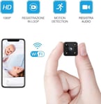 Minivalvontakamera I WiFi HD 1080P Mini-valvontakamera Nanny Security, liikkeentunnistin ja infrapuna-yönäkö iPhonelle / Android-puhelimelle / iPadille