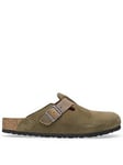 Birkenstock Men's Boston Mixed Leather Sandals - Green, Green, Size 9.5, Men