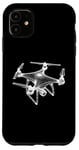 Coque pour iPhone 11 Drone 3D Wireframe - Drone volant vintage amateur de pilote