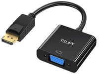 TSUPY Adaptateur Displayport VGA 1080p Full HD Connecteurs DP VGA Câble DP mâle vers VGA Femelle pour PC, Ordinateur Portable, écran de projecteur TV, ASUS, Lenovo, HP, Dell