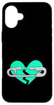 Coque pour iPhone 16 Plus Bleu sarcelle Aqua Healing In Progress Teal Aqua Graphic