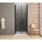 Otitec - Porte de douche battante 70 cm noir rhodes black - noir