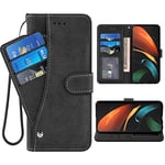 ELISORLI Compatible with Samsung Galaxy Z Fold 3 5G 2021 Wallet Case Wrist Strap Lanyard Leather Flip Card Holder Stand Cell Accessories Phone Cover for ZFold3 Z3 Fold3 3Z ZFold35G Women Men Black