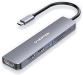 USB C avec Charge PD 100 W, HDMI 4K, Lecteur de Carte SD/Micro SD, USB 3.0, Compatible MacBook Pro 2023-2016, Nouveau Mac Air/Surface, Chromebook, Plus, Adaptateur de Pilote Stable