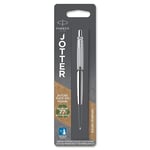 Parker stylo-bille Jotter acier inoxydable avec attributs chromés - Emballé sous blister