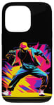 Coque pour iPhone 13 Pro 90s Colors Breakdancer Dance Club Retrowave