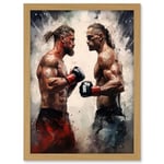 Artery8 Cage Fight Oil Paint Artwork Combat Mixed Martial Arts Boxing Wrestling Artwork Framed A3 Wall Art Print