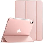 EasyAcc Étui compatible avec iPad Air 6 M2 11" 2024 / iPad Air 5 2022 / Air 4 10,9" 2020, ultra fin, léger, translucide, dos givré avec veille/réveil automatique, or rose