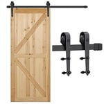 Yaheetech 183 cm / 6 Ft Kit de Porte Coulissante Rail pour Porte Suspendue Quincaillerie Système de Porte Coulissante Intérieur