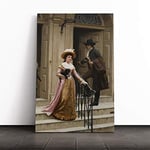 Big Box Art Canvas Print Wall Art Edmund Leighton My Next-Door Neighbour | Mounted & Stretched Box Frame Picture | Home Decor for Kitchen, Living Room, Bedroom, Hallway, Multi-Colour, 24x16 Inch