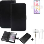 Protective cover for Samsung Galaxy M13 5G Wallet Case + headphones protection f