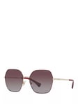 Ralph RA4138 Women's Polarised Square Sunglasses, Bordeaux/Violet Gradient