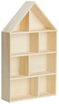 Rayher 6261100 étagère murale en bois forme maison 30 x 50 x 8 cm etagere de 8 compartiments à décorer etagere en bois à suspendre idéal pour créer des rangements personnalisés