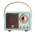 Retro Bluetooth-högtalare, Vintage FM-radio med klassisk stil, hög volym, Bluetooth 5.0 trådlös anslutning, stöd för TF-kort blue