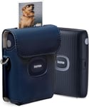 Mini Link 2 Étui Coque Compatible pour Fuji Instax Link 2 Imprimante Photo Housse de Protection en Cuir PU en Bleu