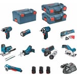 BOSCH Kit 12V BMK9-28BD3 (GSR 12V-15+GDR 12V-105+GKS 12V-26+GWS 12V-76+GST 12V-70+GOP 12V-28+GSA 12V-14+GWB 12V-10+GLI 12V-80)