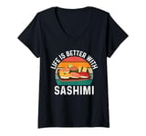 Womens Funny Sashimi Food Lover V-Neck T-Shirt