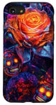 Coque pour iPhone SE (2020) / 7 / 8 Rose Dia Los Muertos Tête de mort Motif floral