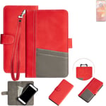 PROTECTIVE CASE FOR Motorola Edge 50 Ultra RED, GREY SMARPTHONE COVER WALLETCASE