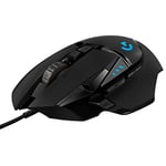 Logitech G G502 HERO High Performance Wired Gaming Mouse, HERO 25K Sensor, 25,600 DPI, RGB, Adjustable Weights, 11 Programmable Buttons, On-Board Memory, PC/Mac - Black