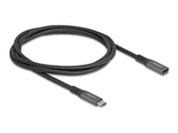 Delock - Usb-Förlängningskabel - 24 Pin Usb-C (Hane) Till 24 Pin Usb-C (Hona) - Usb 3.1 Gen 2 - 20 V - 5 A - 1 M - Upp Till 10 Gbps Dataöverföringshastighet, Stöd För Power Delivery 3.0, Usb-Strömförsörjning (100W) - Svart, Grå