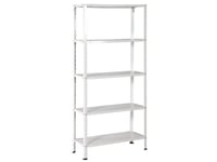 Etagère Métal Blanc Époxy Avasco Lilikit, 5 Tablettes L.73Xh.170Xp.30