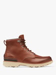 SOREL Caribou Moc Toe Waterproof Boots, Dark Caramel Brown 9 male Upper: leather, Sole: rubber, Lining: textile