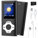 MP3 Music Player with Bluetooth 5.0, Video/Photo Viewer for Kids (Black) T2A9