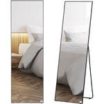 Miroir sur pied ou mural rectangulaire grande taille dim. 50L x 37l x 158H cm verre métal noir