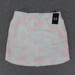 Under Armour Links Skort Ladies Small White Pink Golf Pockets 4 Way Stretch