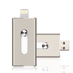 Cle USB iPhone / iPad 32 Go Modèle Agréé MFI (Disponible en 16 Go, 32 Go, 64 Go, 128 Go) Argent