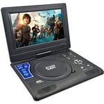 9,8 Pouces Lecteur DVD Portable, Lecteur EVD Mobile HD 270 ° écran Rotatif Intelligent Power-Off Mémoire Fonction avec TV-FM-US A180