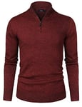 iClosam Pull Homme Zippé avec Col Roulé à Fermeture Eclair Pullover Manches Longues Coton Chaud Classiques Hiver