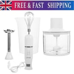 Hand Blender Set Powerful Food Processor Mixer Whisk + 500ml Chopper Bowl UK