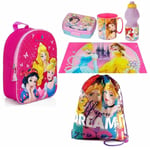 Sac À Dos 3D Disney Princesses Rose Set École Maternelle 6 Pièces