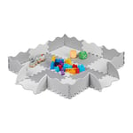 Relaxdays Tapis Puzzle 25 pièces, Mousse EVA, sans substances nocives, 0,77 m2, Dalle Jeu Enfant avec Bord, Gris