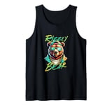 Rizzly Bear funny Gen Alpha viral influencer slang Tank Top