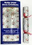 Set of 12 Flat Pack Make Your Own Silver Christmas Crackers - Christmas Pugs