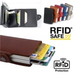 Dubbel Anti-stöld Plånbok RFID-NFC Säker POP UP-korthållare - 12 kort Black - 12 cards