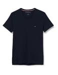 Tommy Hilfiger Men's Core Stretch Slim V-Neck Tee Mw0mw27540 S/S T-Shirts, Blue (Desert Sky), S