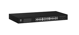 LevelOne GEP-2841 Commutateur PoE Smart Gigabit 28 Ports, 2 Liaisons Montantes SFP, 2 Liaisons Montantes RJ45, 24 Sorties PoE, 375 W PoE Power Budget