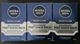 Nivea Men Protect & Care Replenishing Post Shave Balm Aftershave 100ml Pack Of 3