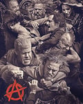 Sons of Anarchy Fight 40 x 50cm Canvas Prints, Polyester, Multi-Colour, 40x50x3.2 cm