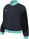 Nike W NK DF Acdpr24 TRK JKT K Waist Length, Obsidienne/Noir/Turquoise Hyper/Blanc, s Femme