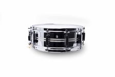 Pearl DuoLuxe Chrome-over-Brass 14"x5" Snare Drum with twin Nicotine White Marine Pearl (#405) Inlays