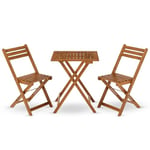 Juskys Ensemble de Meubles de Balcon Bala - Ensemble de sièges 3 pièces en Bois pour 2 Personnes, Pliables, Peu encombrants - Meubles de Jardin, Table, chaises, Ensemble de Balcon, Chaise Pliante