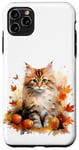 Coque pour iPhone 11 Pro Max Cute Fall Cat With Autumn Pumpkins For Girls And Cat Grandma