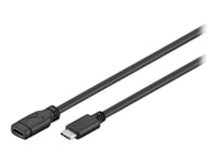 Microconnect - Usb-Förlängningskabel - 24 Pin Usb-C (Hane) Till 24 Pin Usb-C (Hona) - Usb 3.1 - 3 A - 1 M - Svart, Silver