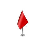 Drapeau de table prestige Unicolore Rouge 22x15cm en SATIN - GRAND Drapeaux DE BUREAU de couleur rouge 15 x 22 cm - AZ FLAG